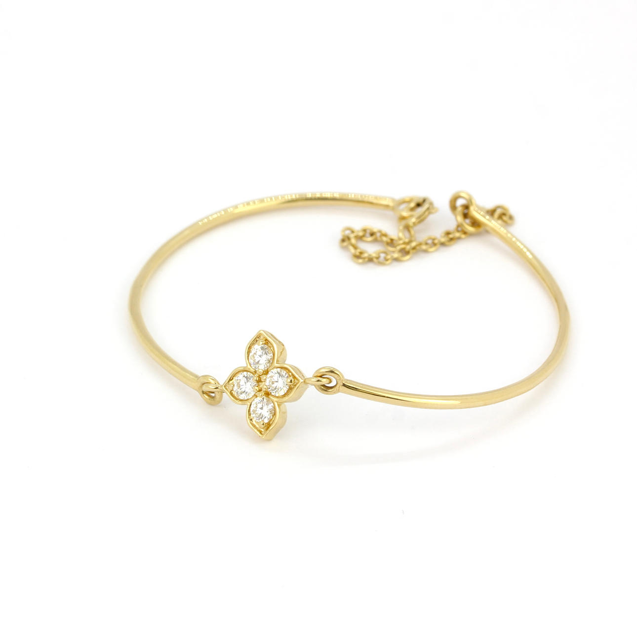 CARTIER 18CT GOLD & DIAMOND HINDU BRACELET.