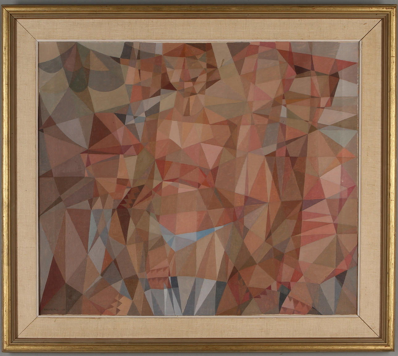 FOLKE SKOGHÄLL. "Gycklarna, de röda", olja på duk, signerad.