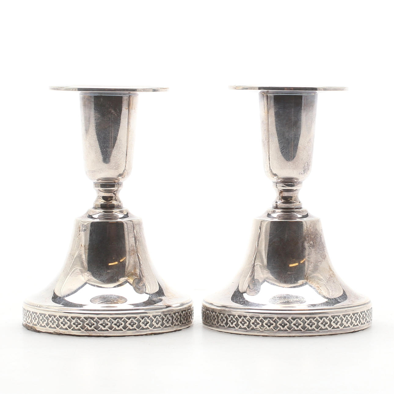 LJUSSTAKAR, ett par, silver, Ceson Guldvaru Ab, Göteborg, totalvikt ca 270 gram, 1990.