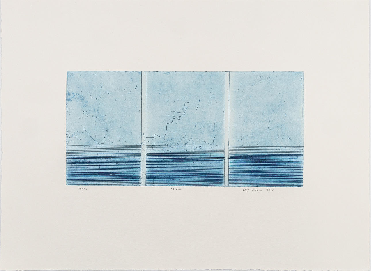 K G  NILSON. "Havet", etsning, oramat blad.