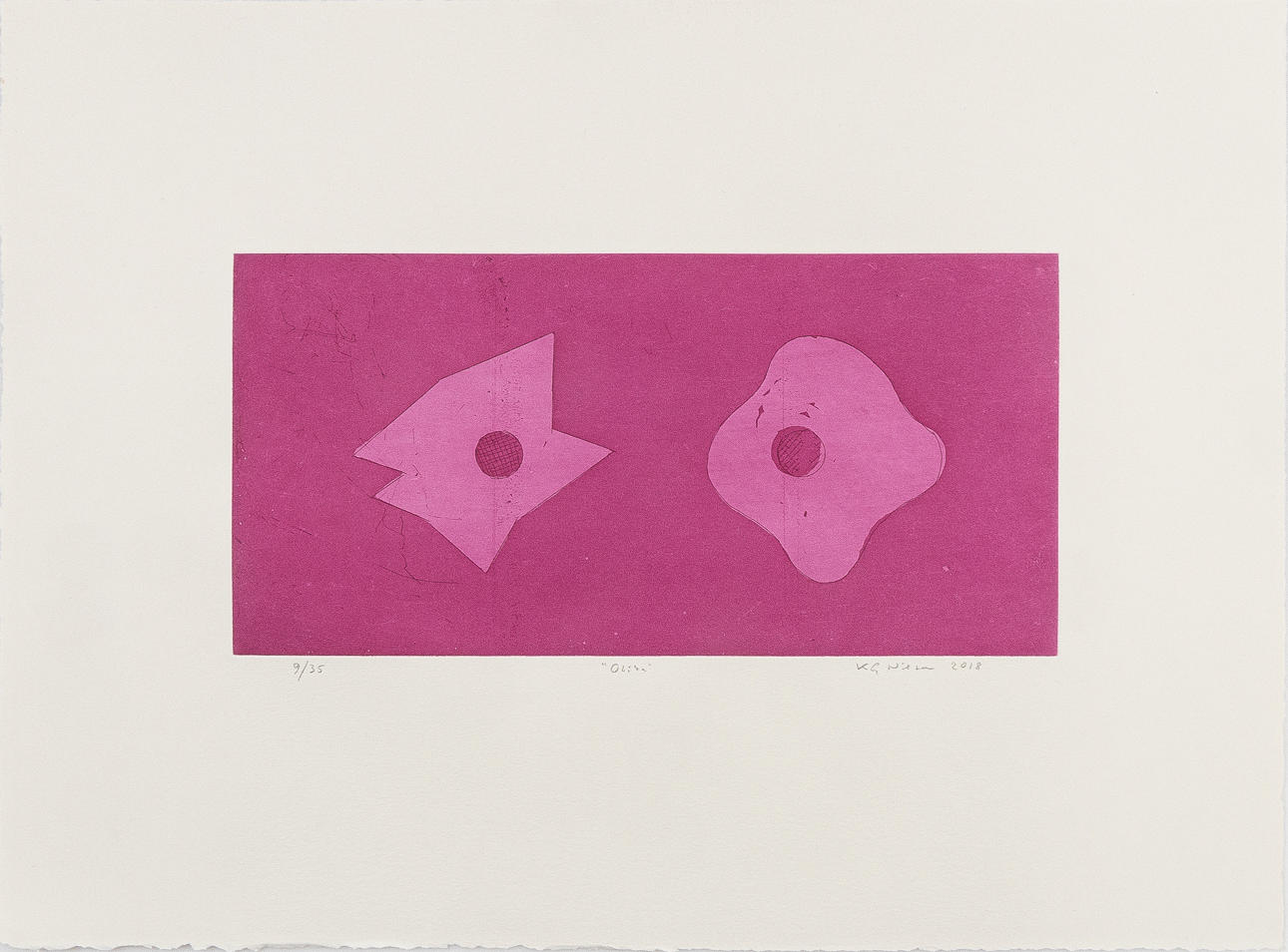 K G  NILSON. "Olika", etsning, oramat blad.