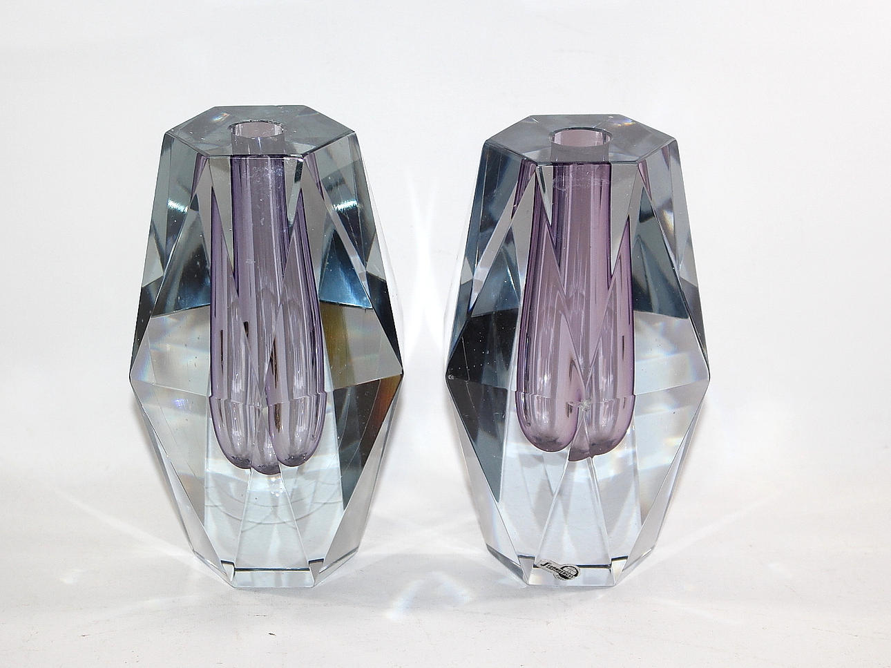 LJUSSTAKAR, paret, glas, Strömbergshyttan.