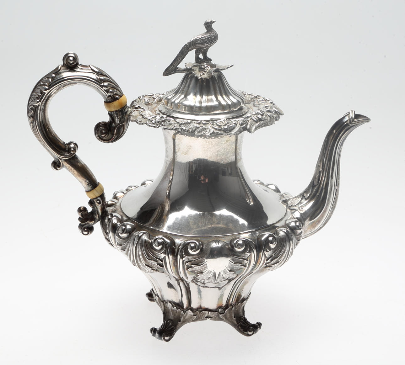 KAFFEKANNA, nyrokoko, silver, Stockholm, 1854.