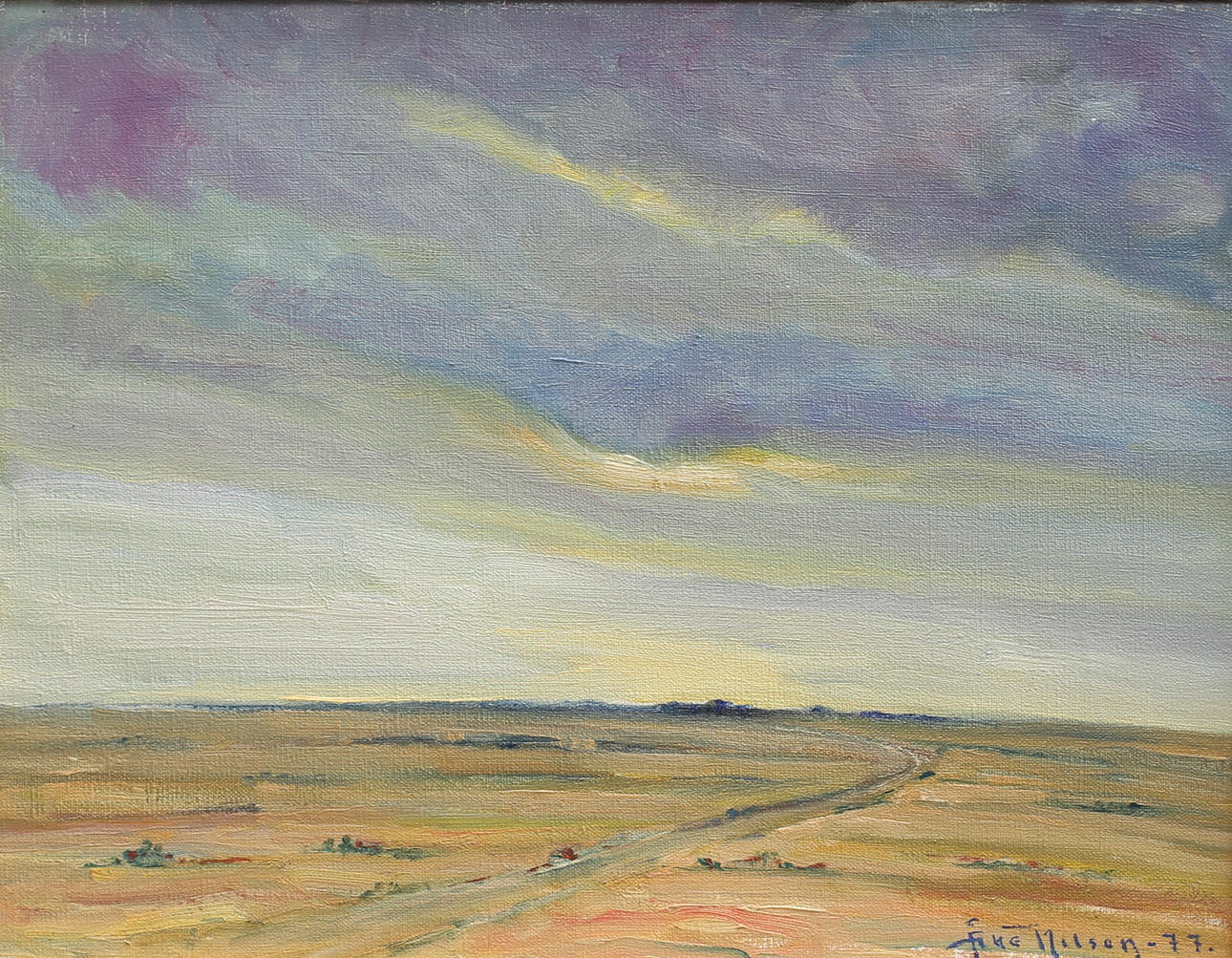 ÅKE NILSON. "Alvaret Öland". Olja på duk, signerad och daterad Åke Nilson - 77.