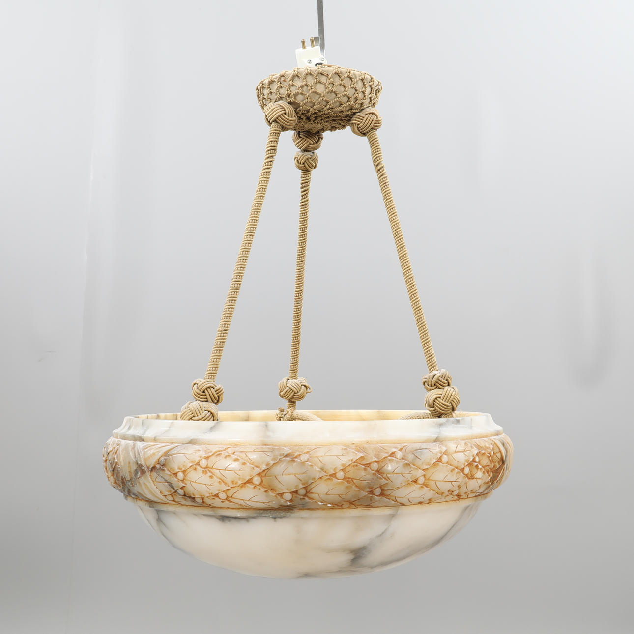 An alabaster ceiling lamp, Swedish Grace, 1920s.