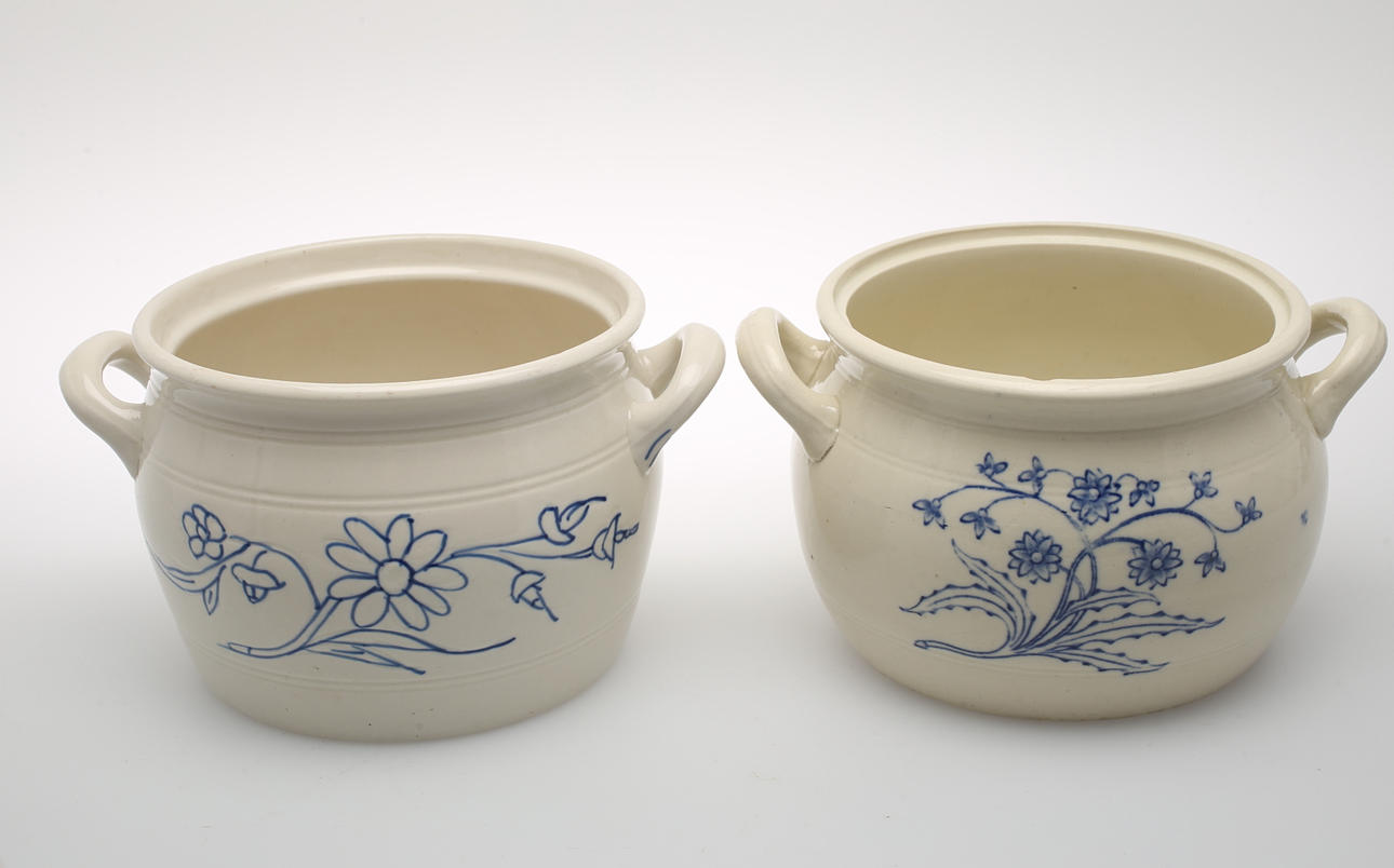 SYLTKRUKOR, 2 st, stenmassa, Rörstrand och Gustavsberg.