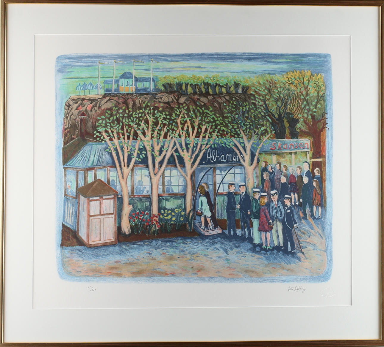 ELIS RYBERG. Motiv från Skansen, färglitografi, signerad samt numrerad 69/300.