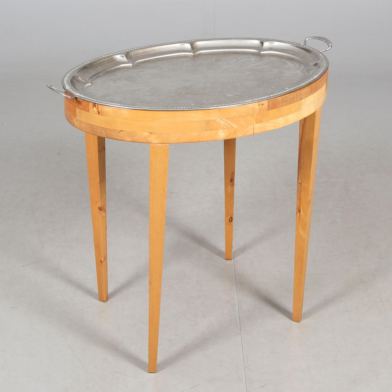 TARJOTINBORD, trä, metall, 1900-tal.