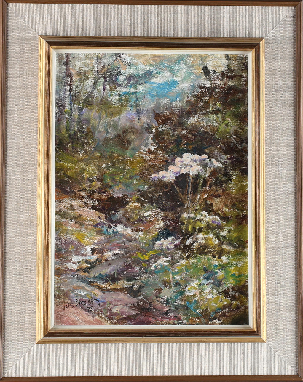 JOHAN BLADH. Blommor i landskap, olja på duk, signerad samt daterad -75.