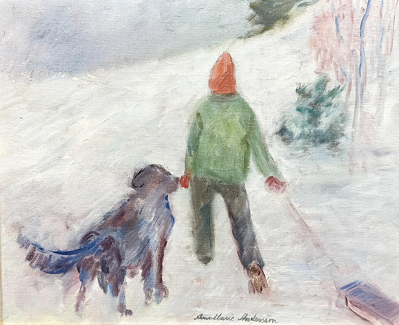 ANN MARIE ANDERSSON. OIL ON CANVAS, “Winter”, signed.