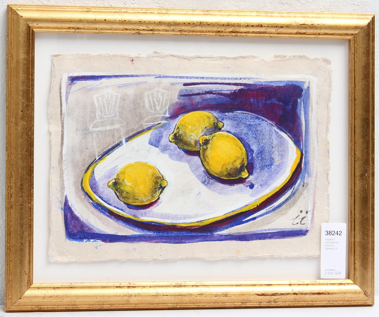 INGBRITT LAGERBERG. Gouache. Signerad.