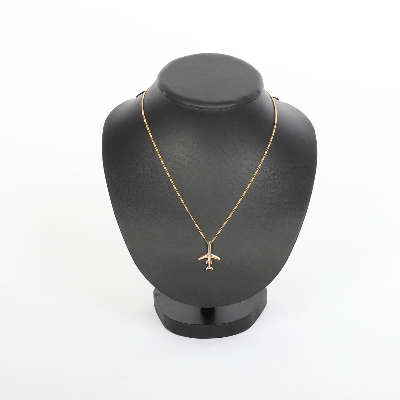 NECKLACE WITH AIRPLANE Transwede, gold doublé.