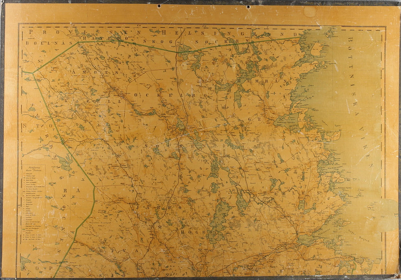 KARTA, Öfver Provinsen Gestrikland hörande till Gefleborgs Län, 1883.