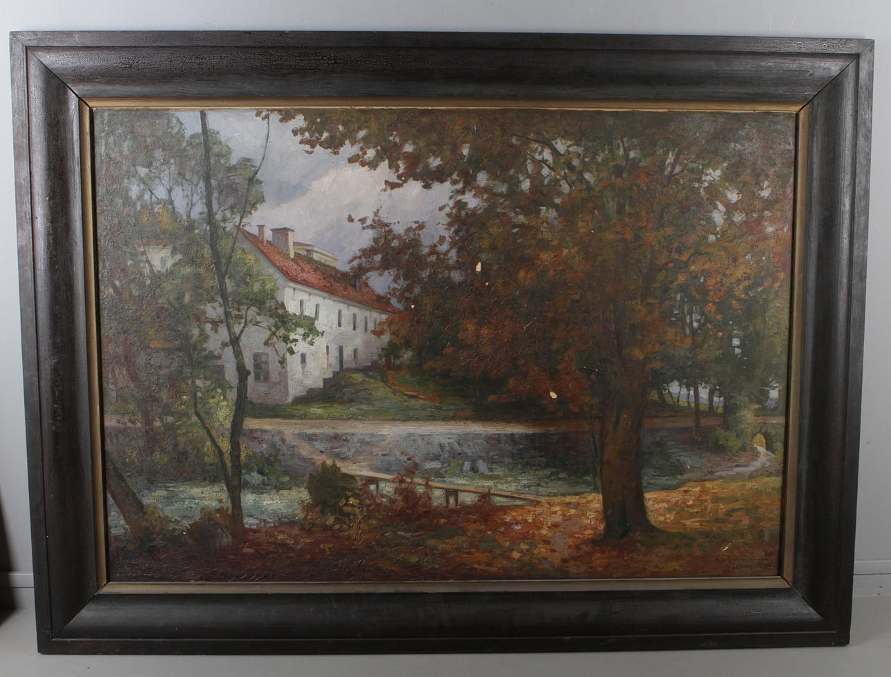 ERNST ALEXANDER "SASCHA" BOLIN. Trädgårdsmotiv med slott, olja på duk, signerad och daterad.