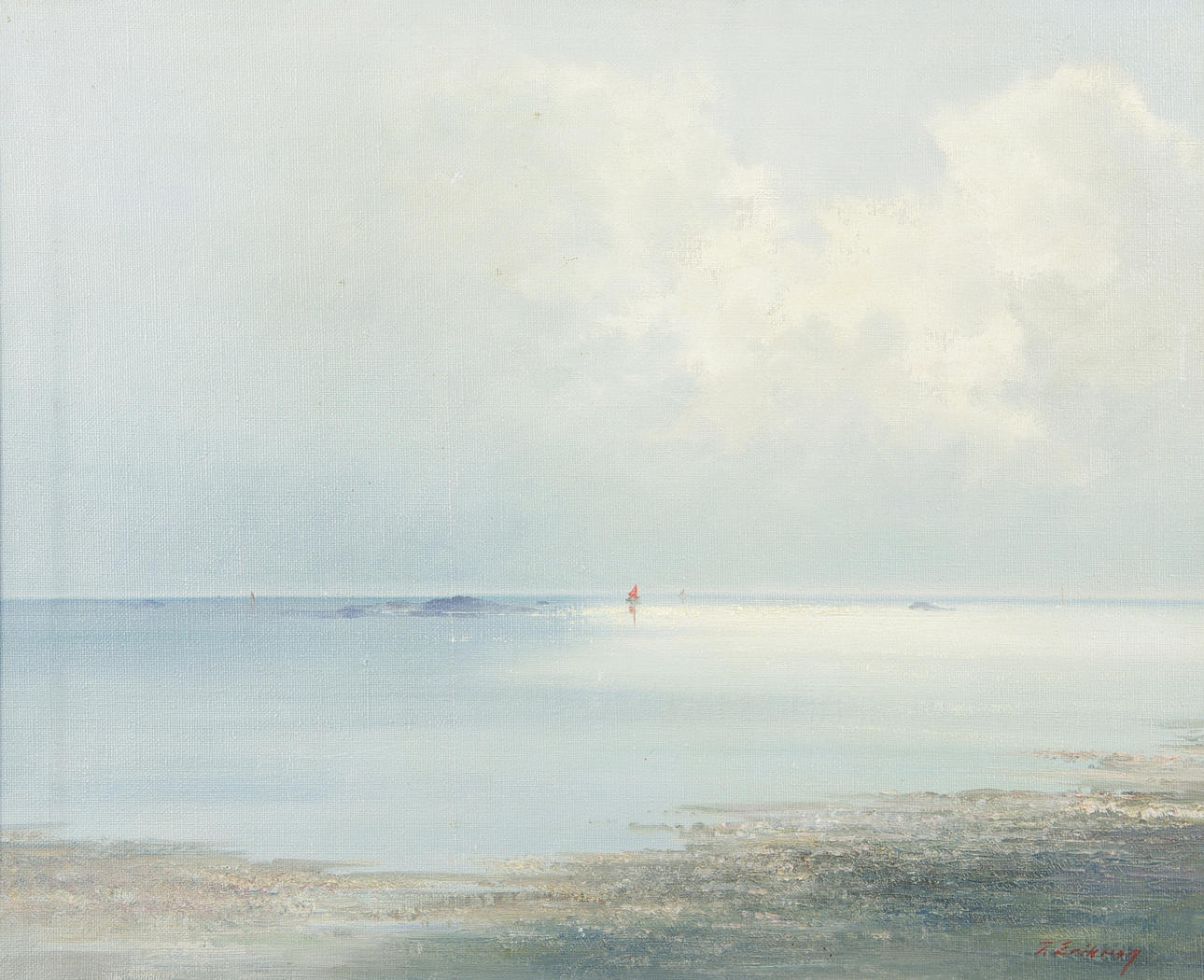 TAGE ERIKSSON. Skärgårdsmotiv, olja på duk, signerad T. Eriksson.