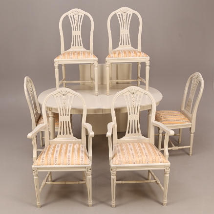 MATSALSMÖBEL, 7 delar, gustavianskt stil, Axet, 1900-tal.