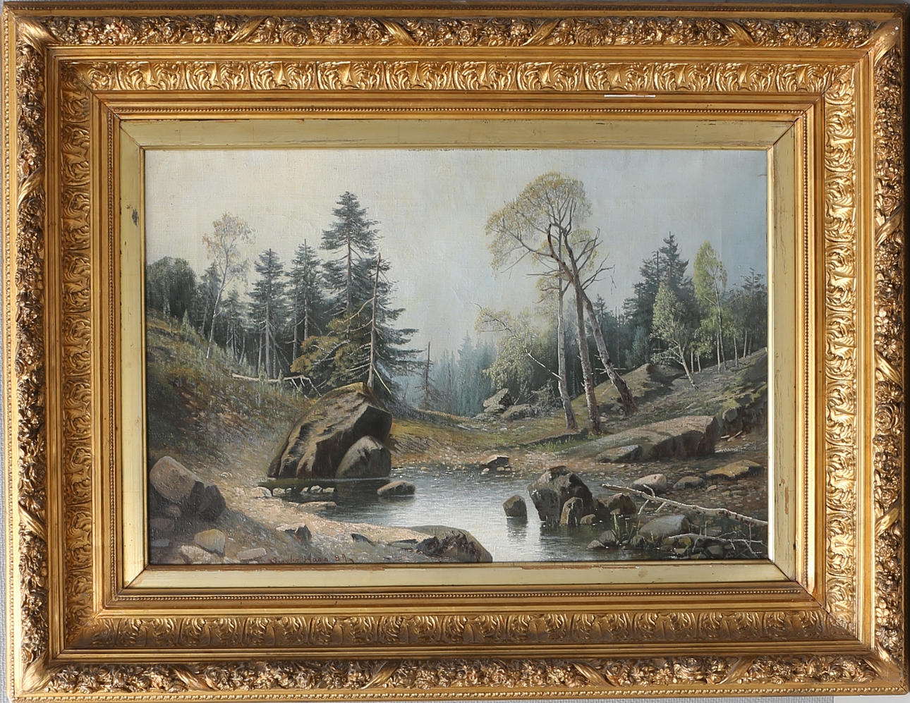 SIEGFRIED HASS. "Skogsmotiv från Blekinge". Olja på duk, signerad och daterad 89.