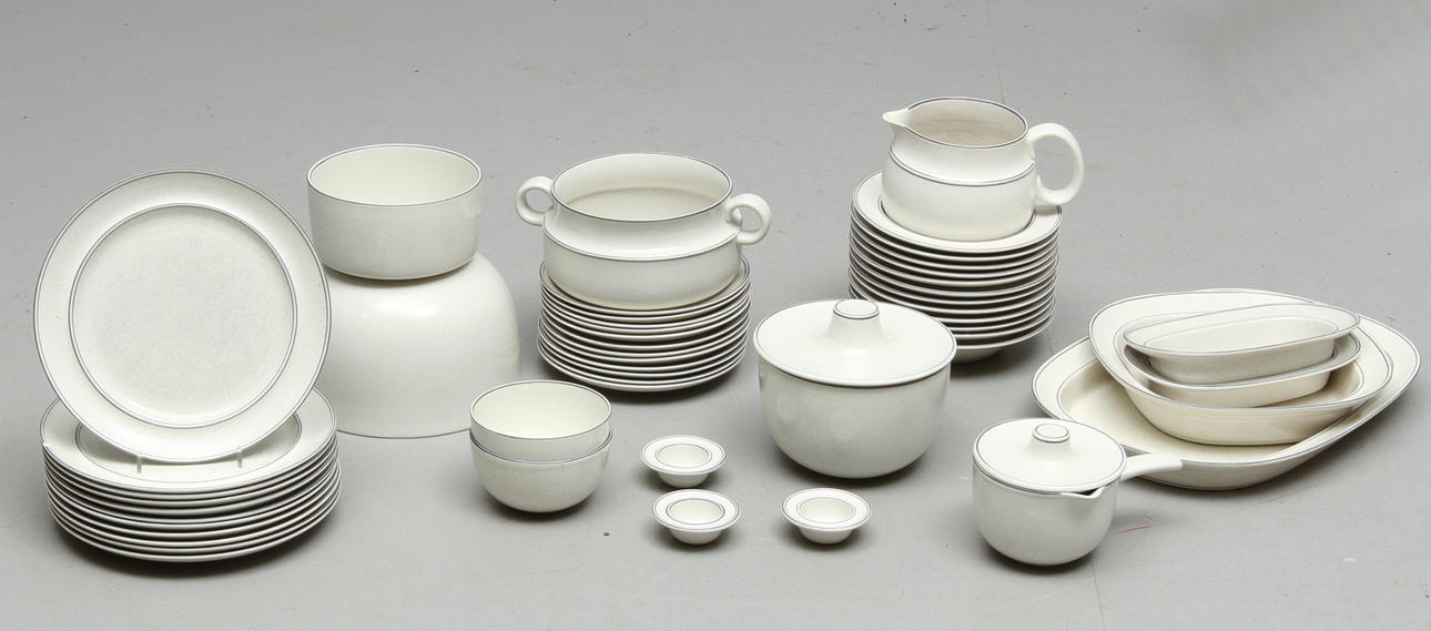 MATSERVIS, ca 51 delar, stengods, "Birka", Stig Lindberg, Gustavsberg.