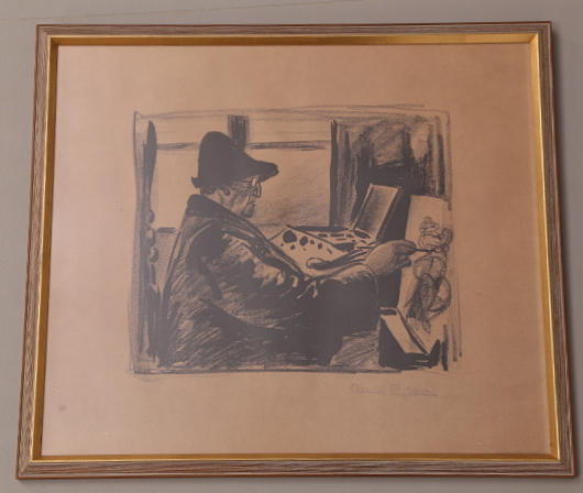 ALBERT ENGSTRÖM. TAVLA, blandteknik, blyertssignerad Albert Engström.