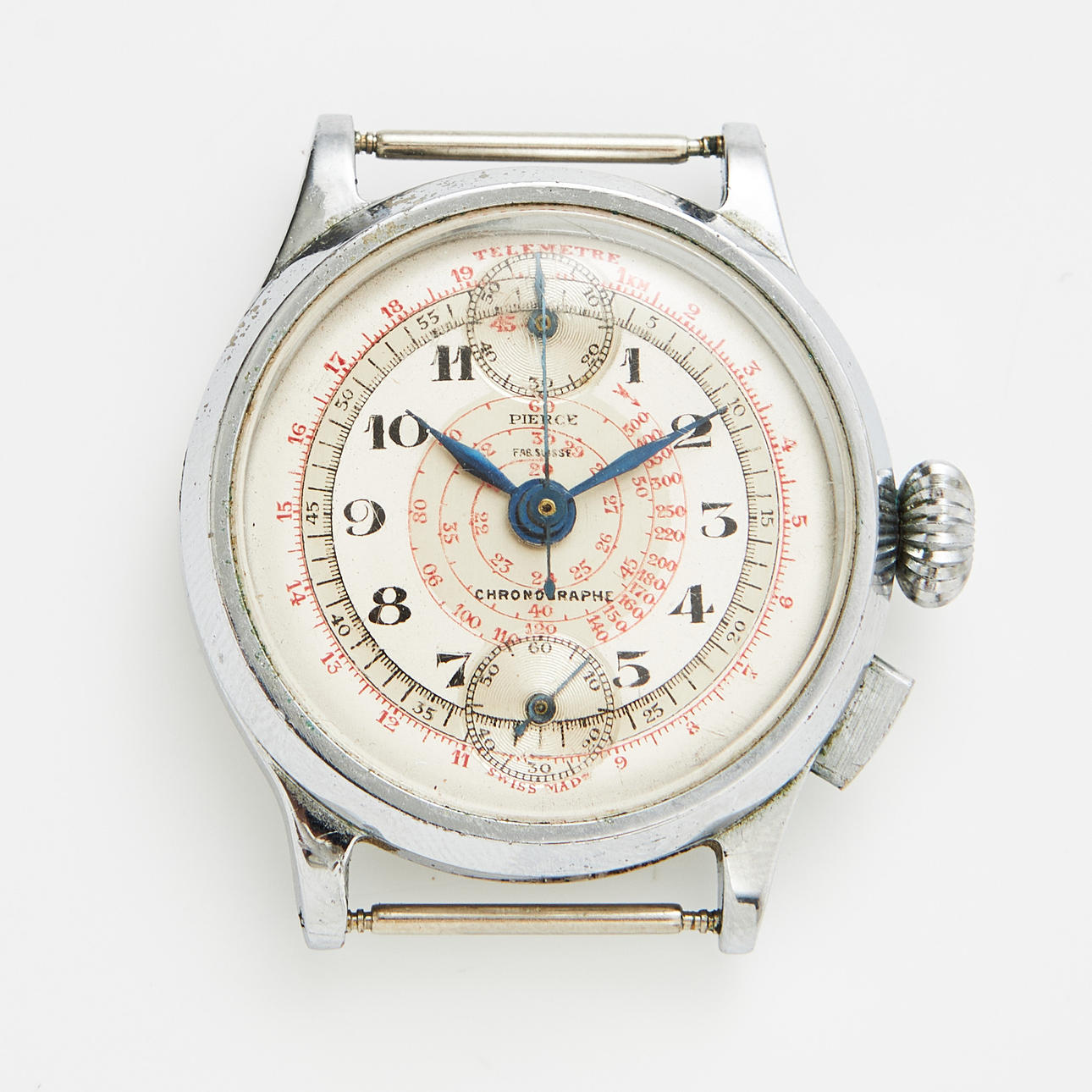 PIERCE, armbandsur, krom/stål, 1940-tal.