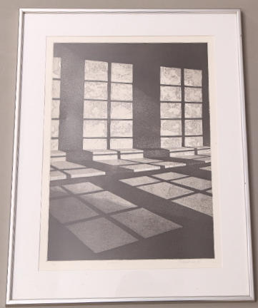 JUUKA VÄNTTINEN. TAVLA, litografi 31/50, signerad J.Vänttinen, Intarsia 1983 - Mezzotint.