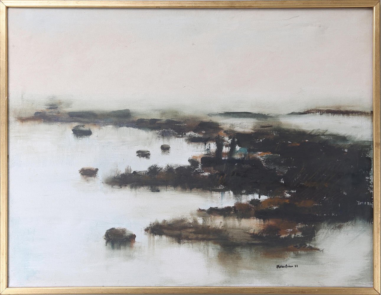 LENNART MALMSTRÖM. Strandmotiv, olja på duk, signerad.