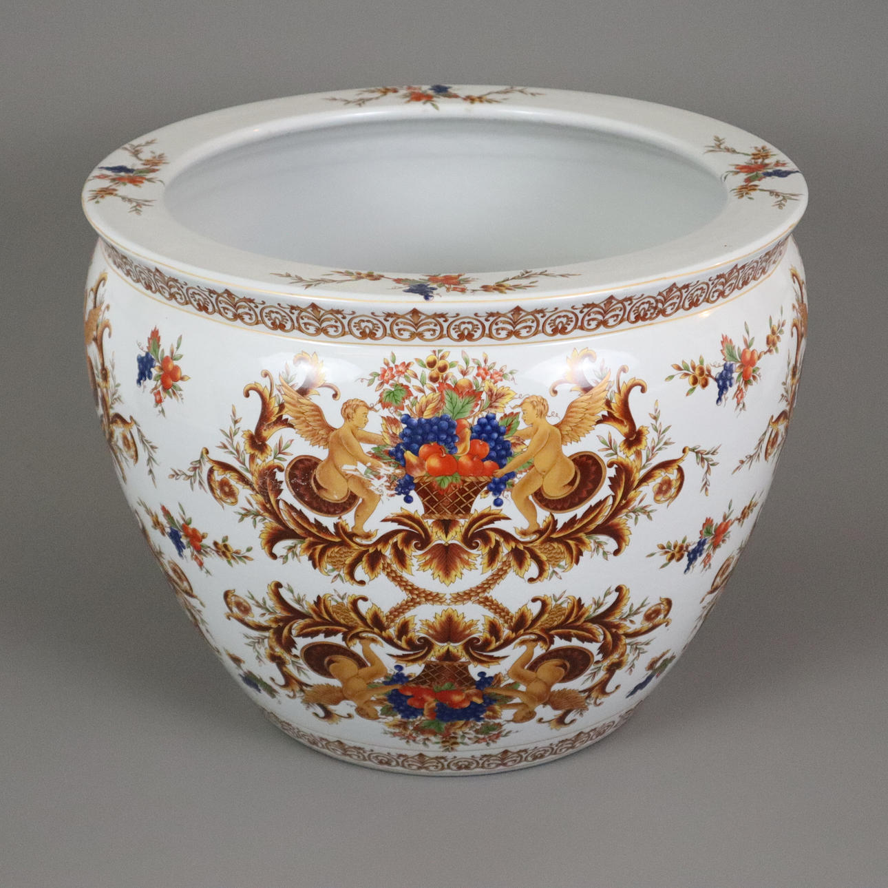 Großer BLUMENÜBERTOPF / CACHEPOT – Porzellan.