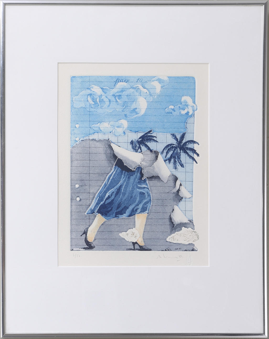 ALAIN SOUCASSE. Promenaden, färglitografi, numrerad 3/50, signerad.