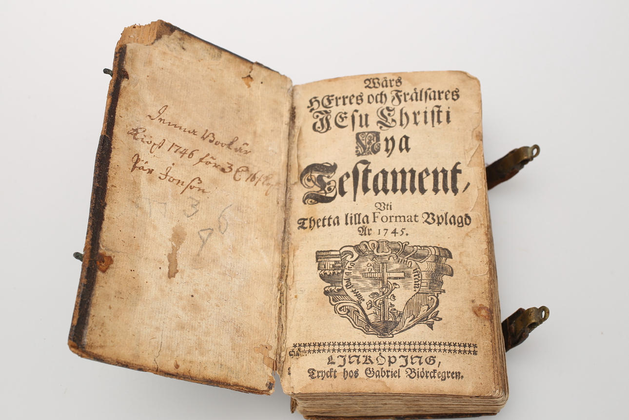 NYA TESTAMENTET, tryck i Linköping 1745.