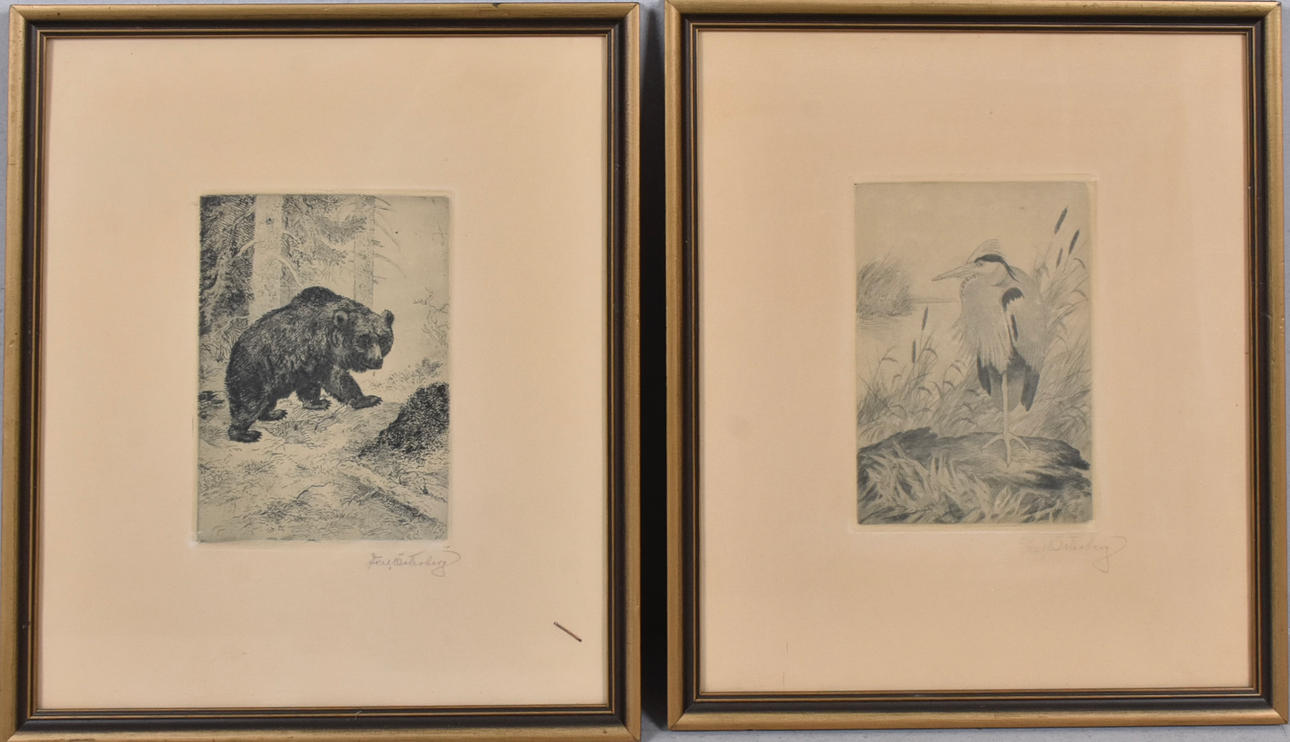 AXEL ÖSTERBERG. Etsningar, 2-stycken.