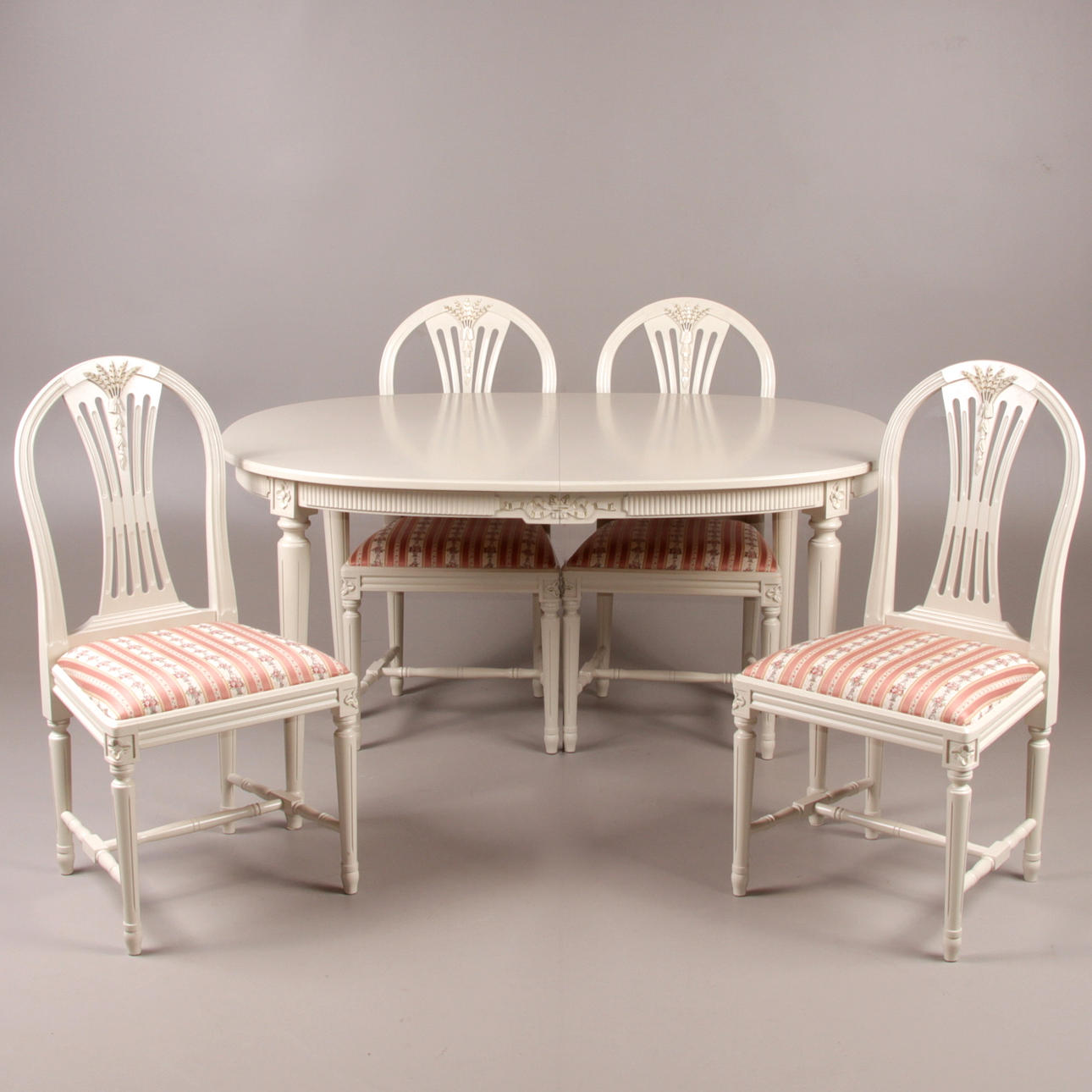 MATSALSMÖBEL, 5 delar, gustaviansk stil, axet, 1900-tal.