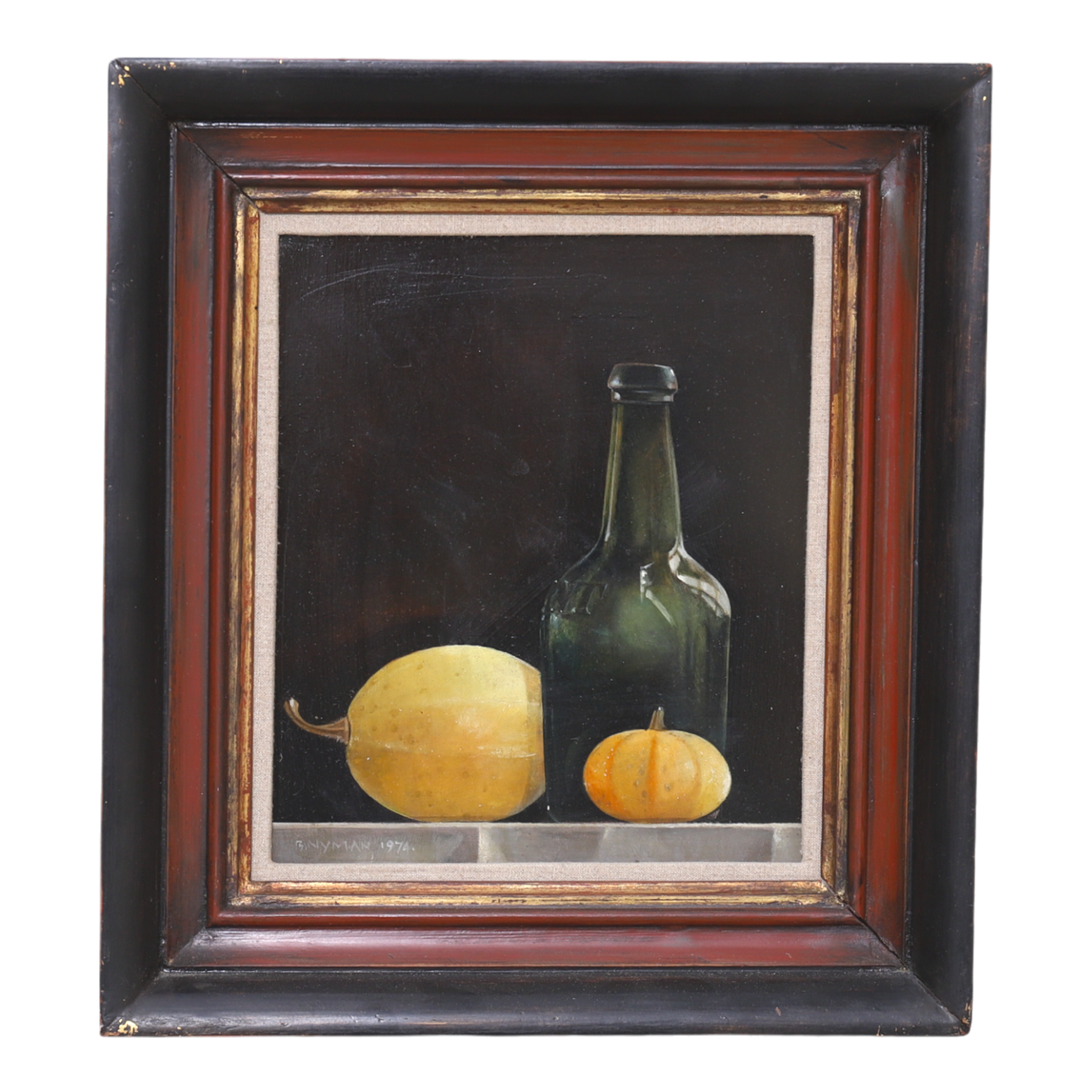BJÖRN NYMAN. oil on panel, “Botelj”, signed & dated 1974.