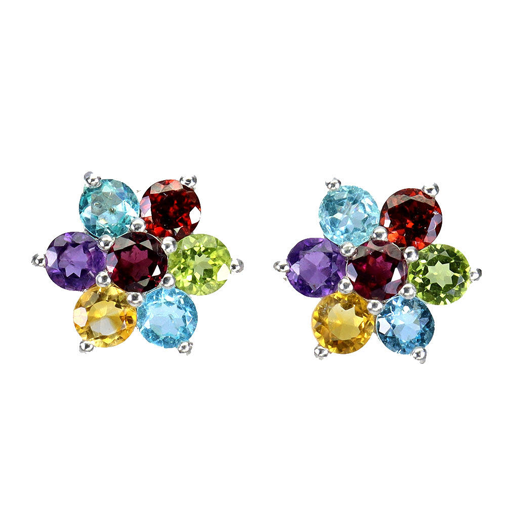 ÄDELSTEN SILVER ÖRHÄNGEN.