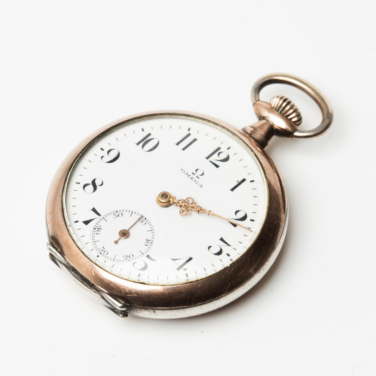 OMEGA. Fickur, silver, tyska silverstämplar.