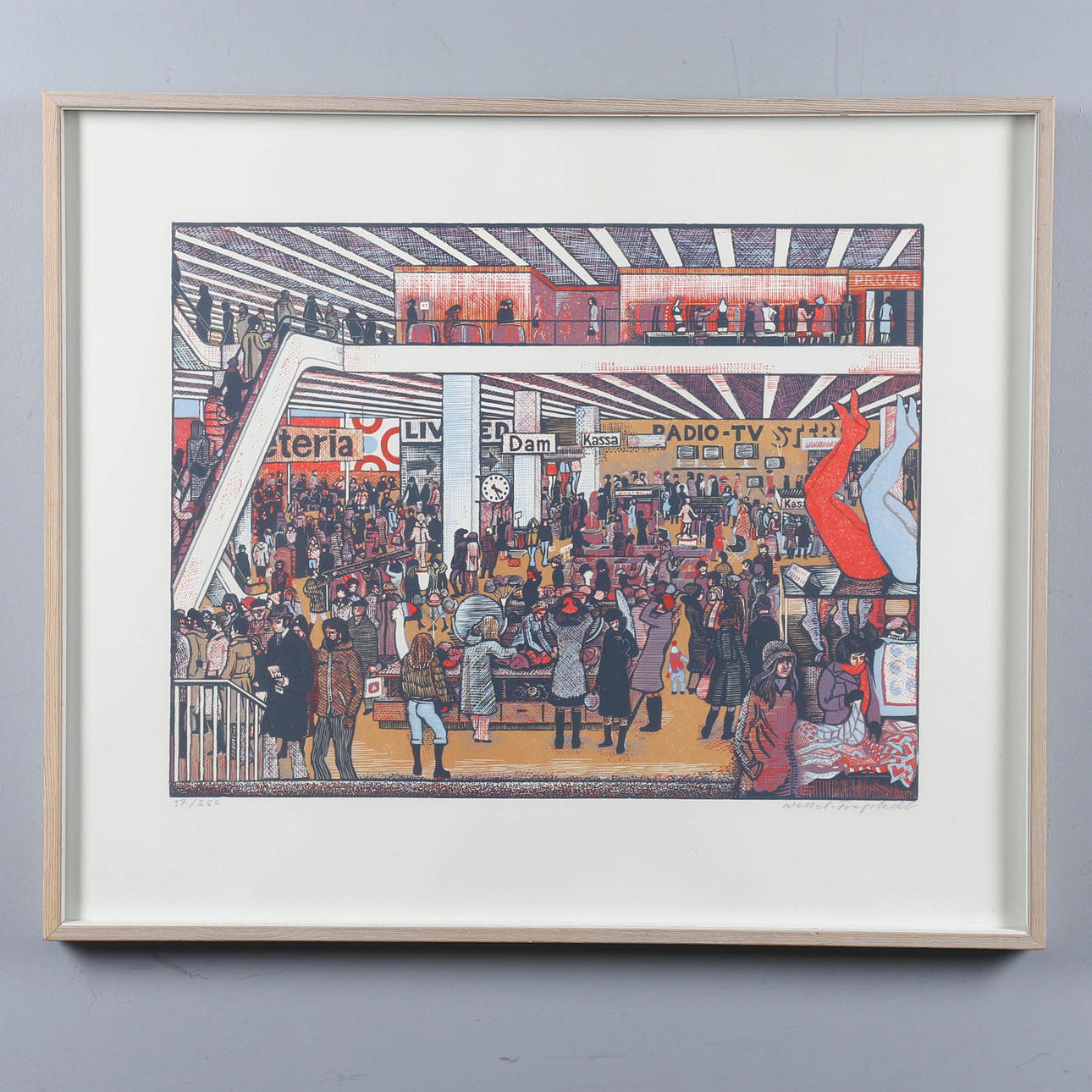 ERIK WESSEL-FOUGSTEDT. Lithograph in colours, numbered 37/250, signed.