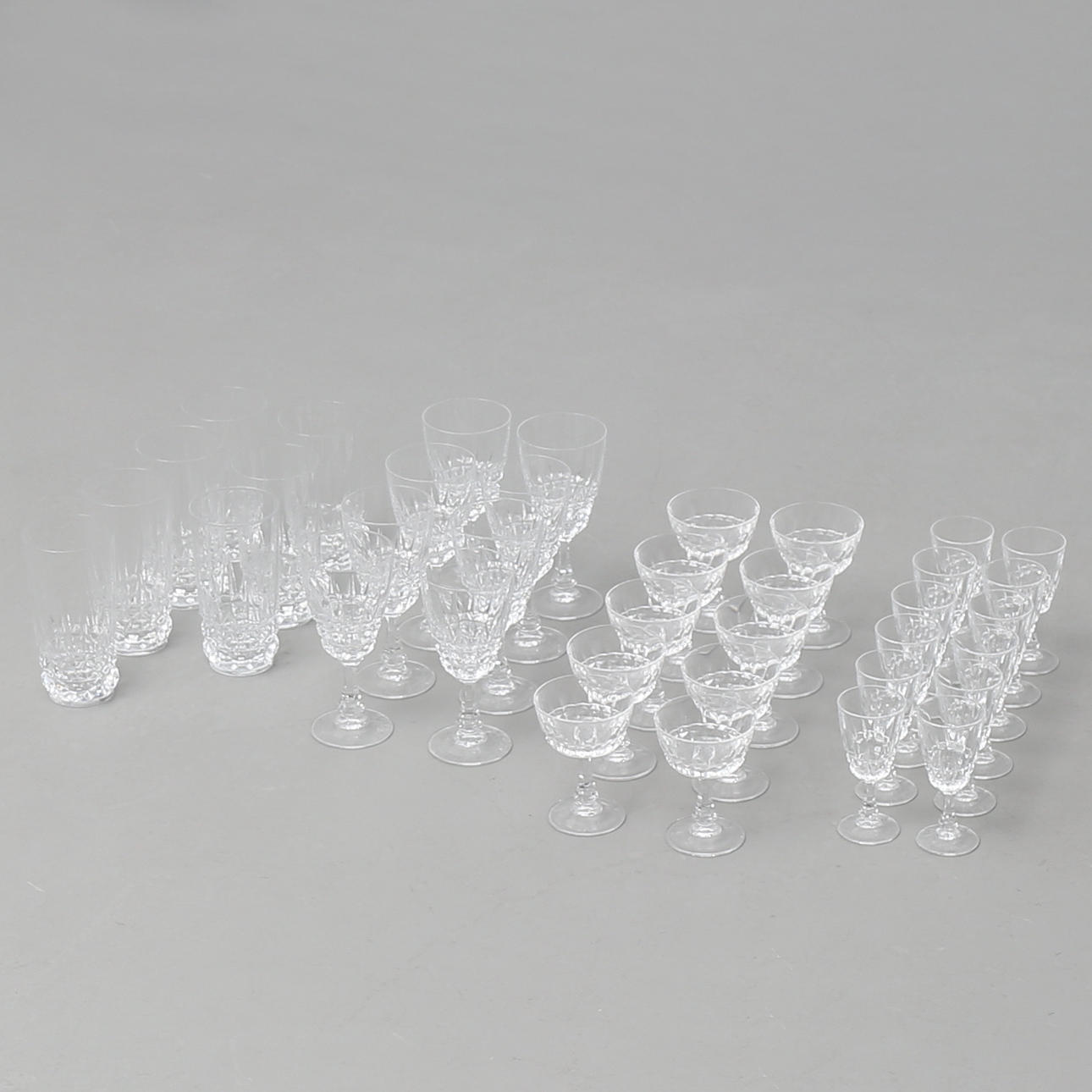 GLASSERVIS, kristall, 36 delar, Kosta? 1900-tal.