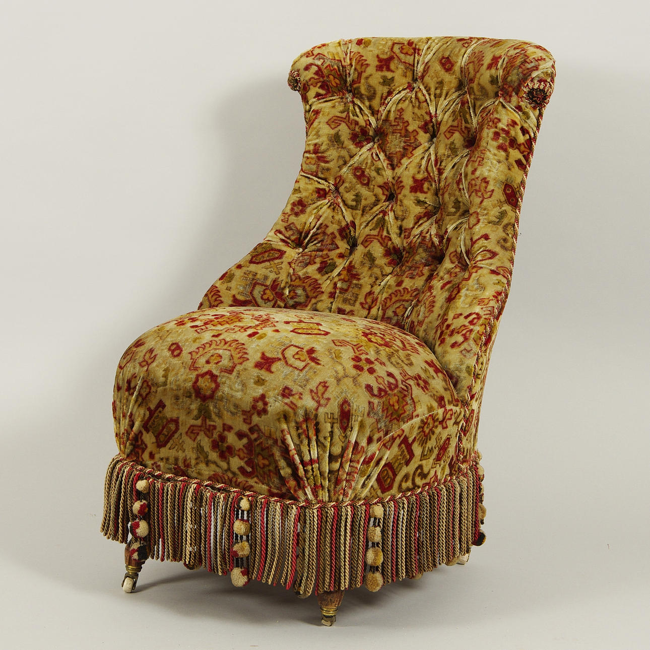 EMMAFÅTÖLJ, tapetserarstil, sent 1800-tal.