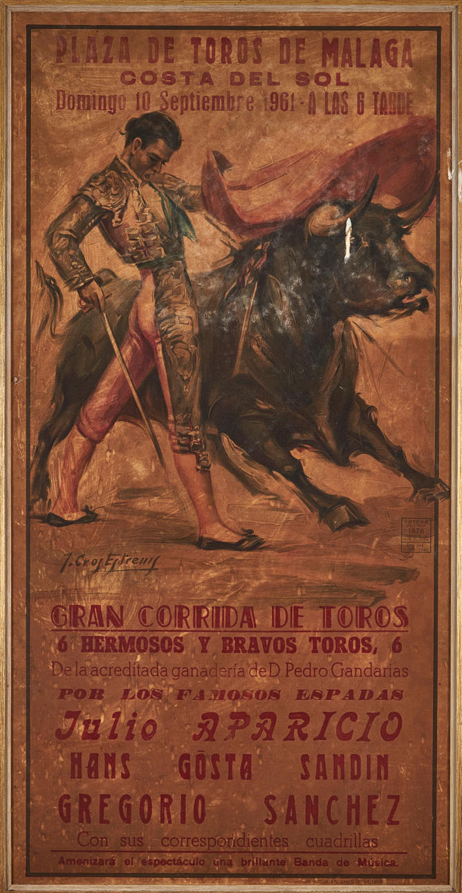 AFISSCH, tyrefægtning, Plaza de Toros de Málaga 1961.