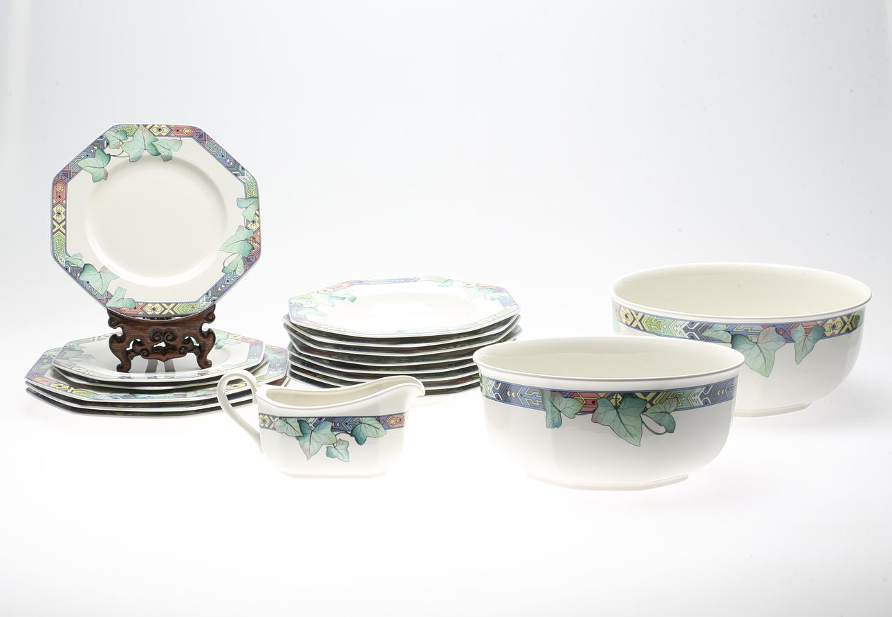 MATSERVIS, 17 delar, porslin, "Pasadena", Villeroy & Boch, Tyskland, 1900-tal.