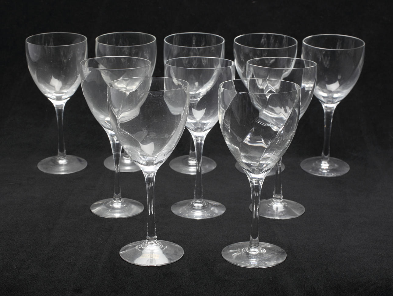 RÖDVINSGLAS, 10 st, "Chateau", Bertil Vallien för Kosta Boda, 1900-talets andra hälft.