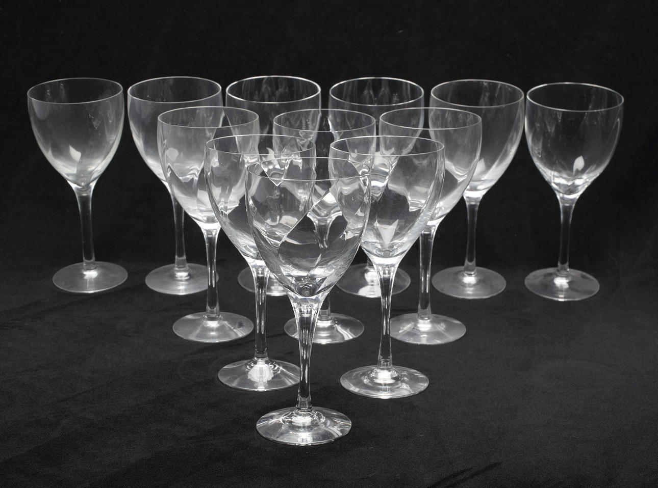 RÖDVINSGLAS, 12 st, "Chateau", Bertil Vallien för Kosta Boda, 1900-talets andra hälft.