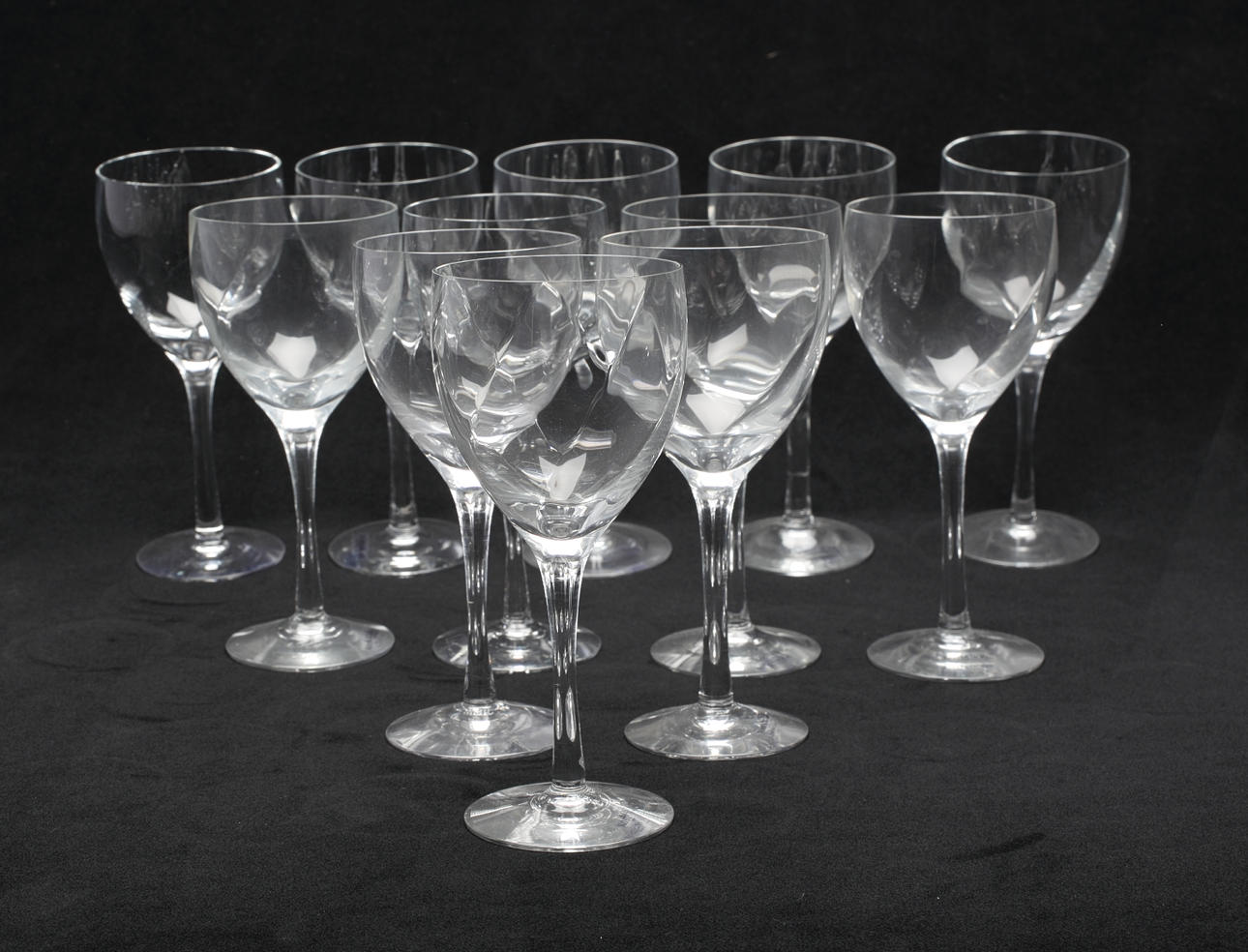 VITVINSGLAS, 12 st, "Chateau", Bertil Vallien för Kosta Boda, 1900-talets andra hälft.
