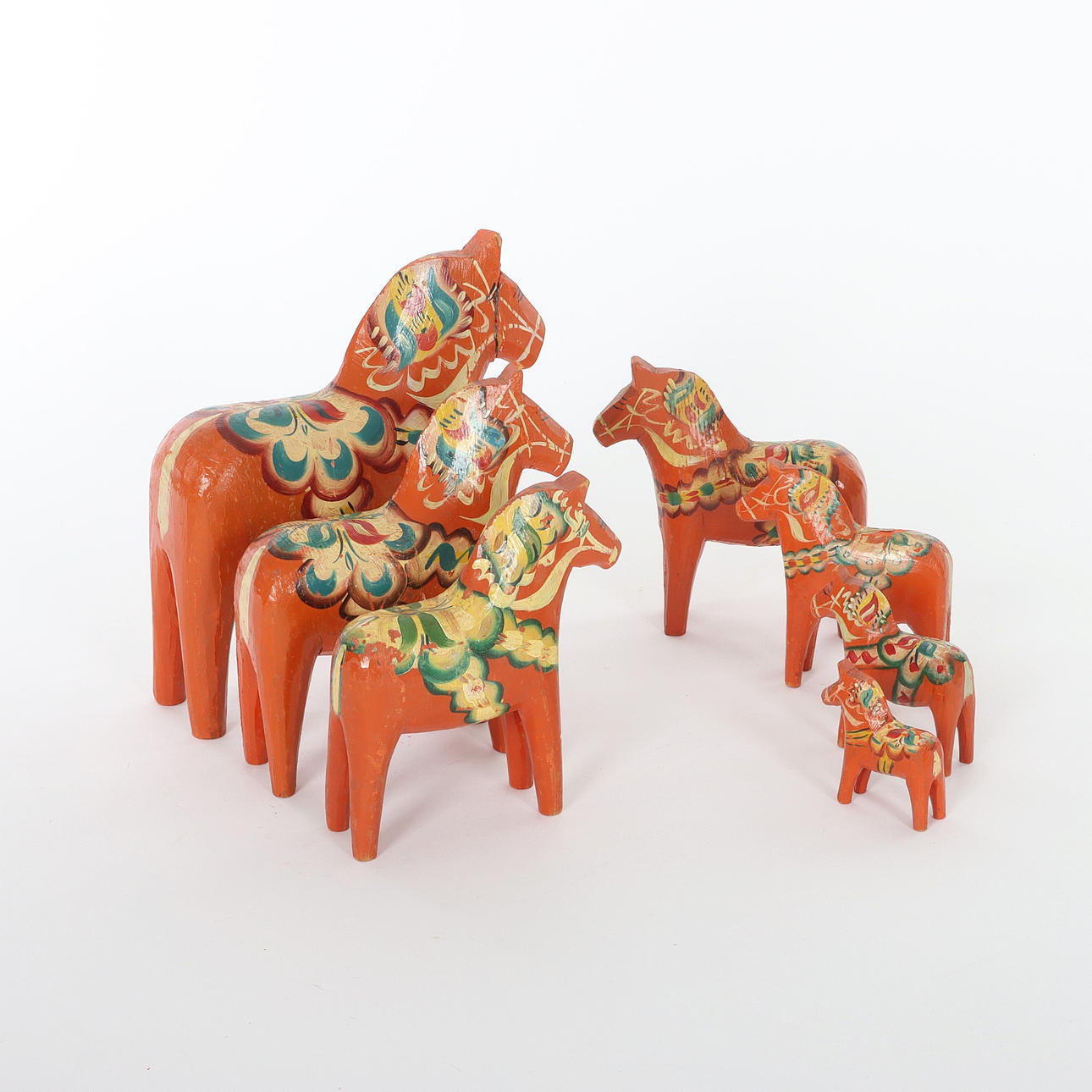 DALAHÄSTAR, 7 st, Mora, 1950-tal.