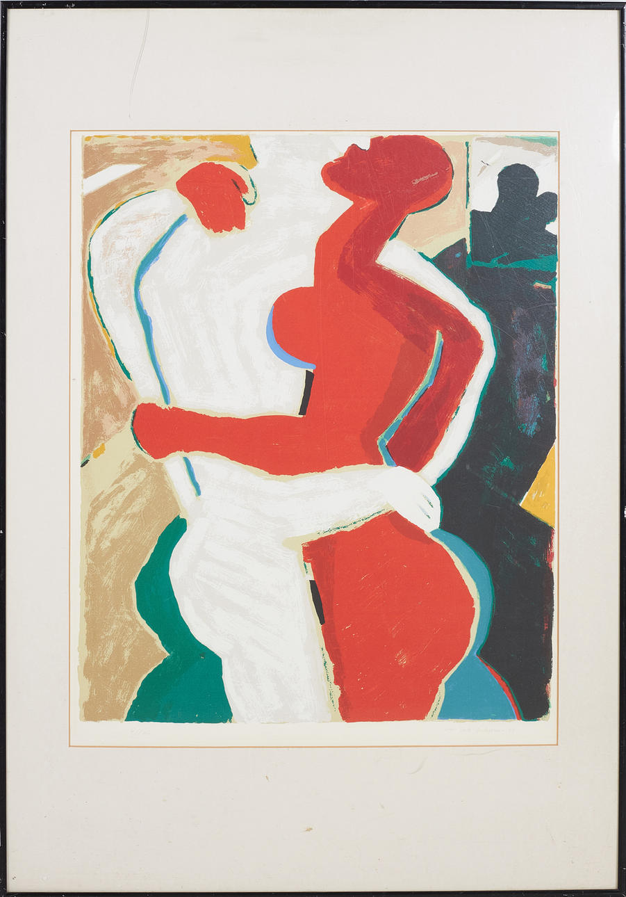 SVEN-ERIK ANDERSSON. Embraced pair, lithograph in colour, signed and numbered 6/160 and dated 1979.
