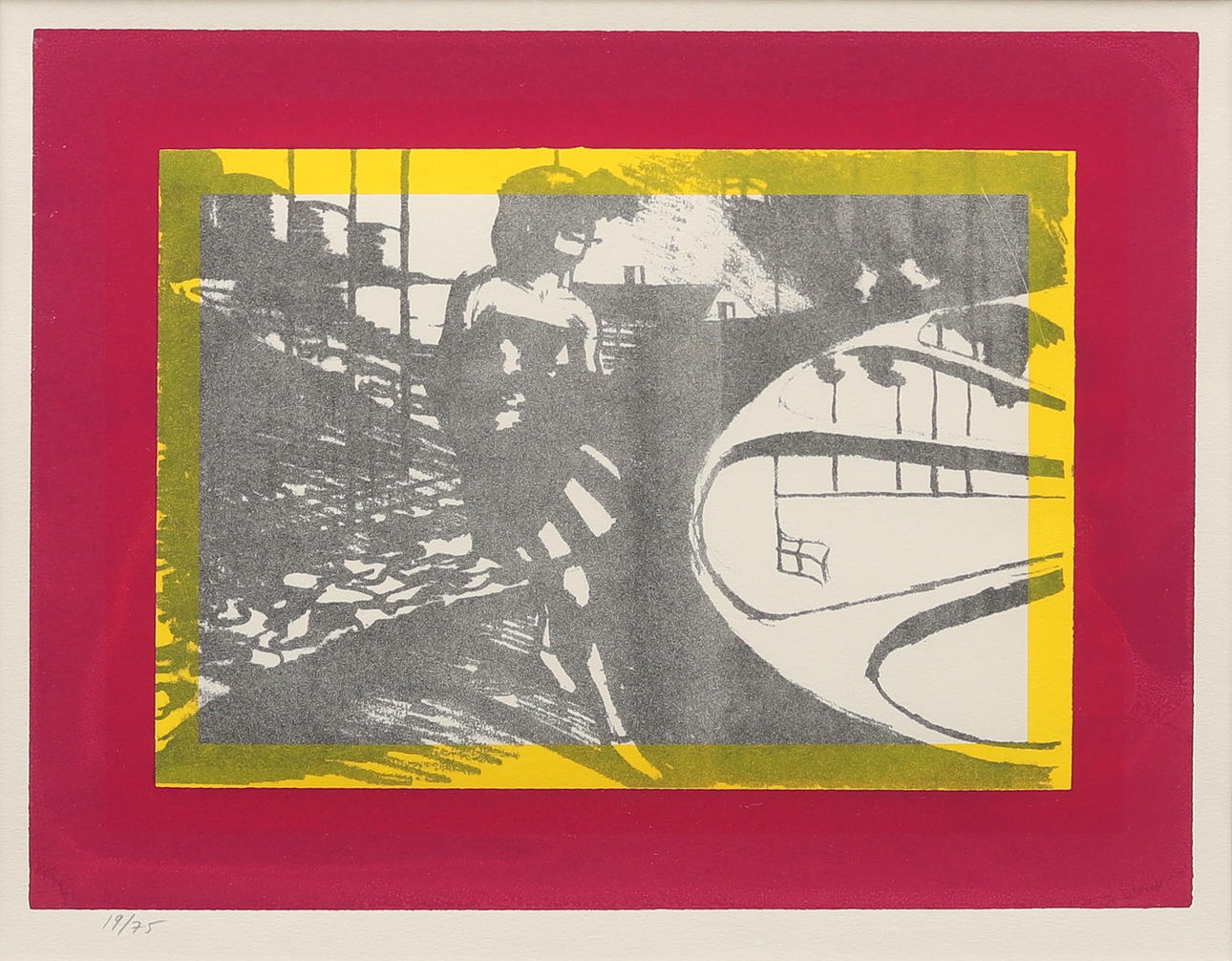 OKÄND KONSTNÄR. litografi, "Komposition", numrerad.