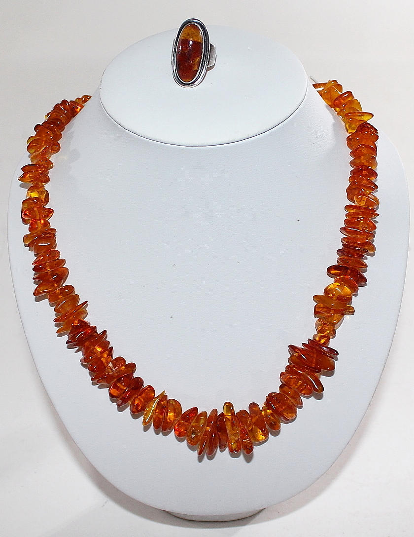 HALSBAND,RING, Bärnsten, ring sterling Danmark.