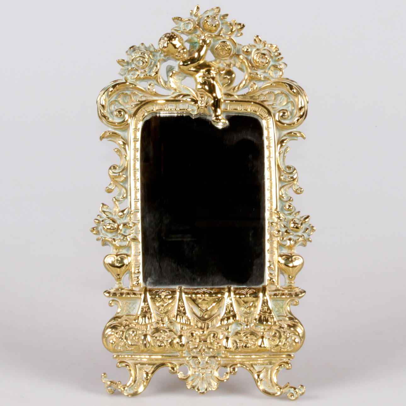 BORDSSPEGEL, mässing, rokokostil, 1900-tal.