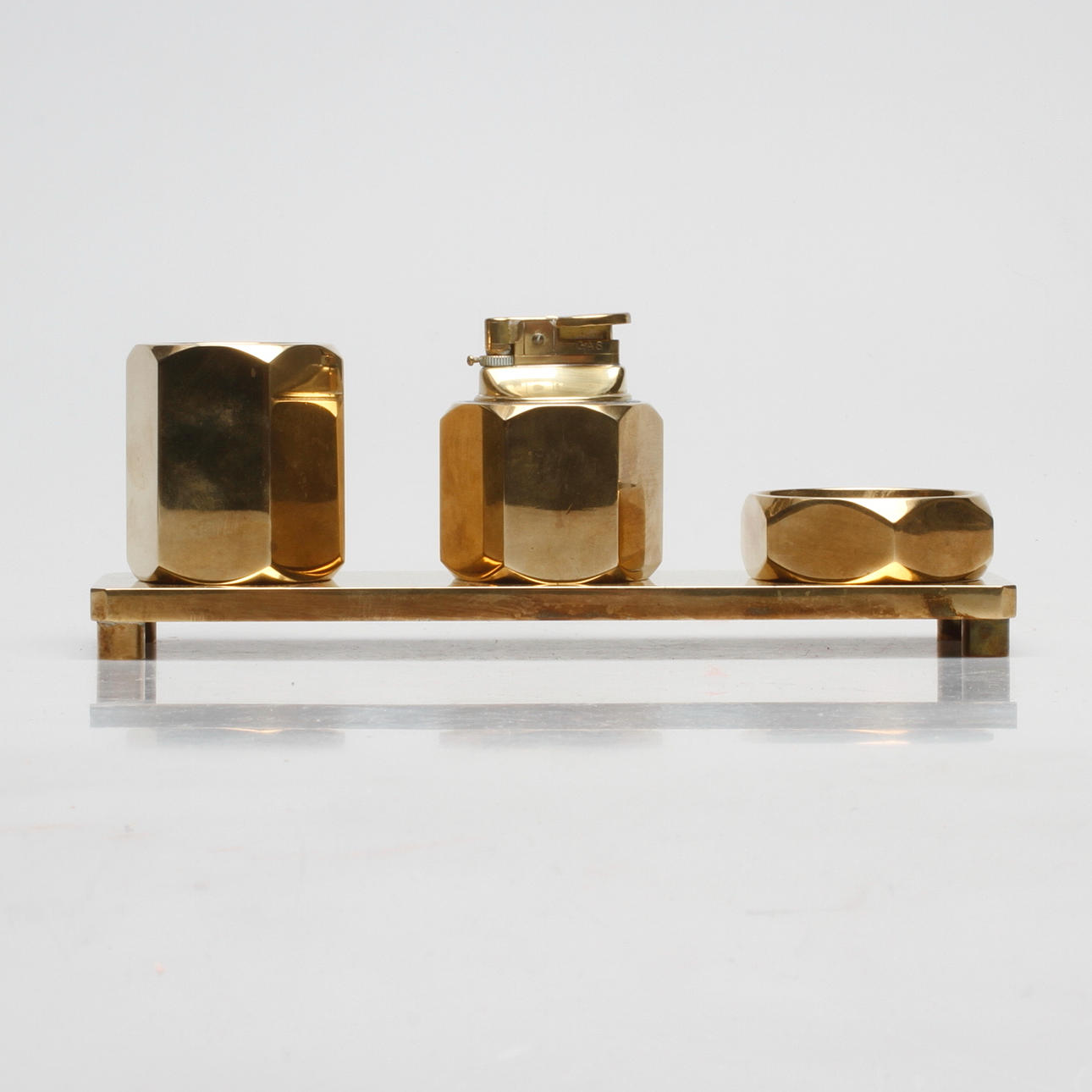 RÖKSET, mässing, bordsmodell, Metallslöjden Gusum, 1978.