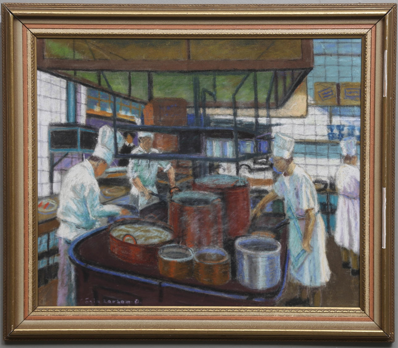 GÖSTA LARSON. Pastel, signerad och daterad.