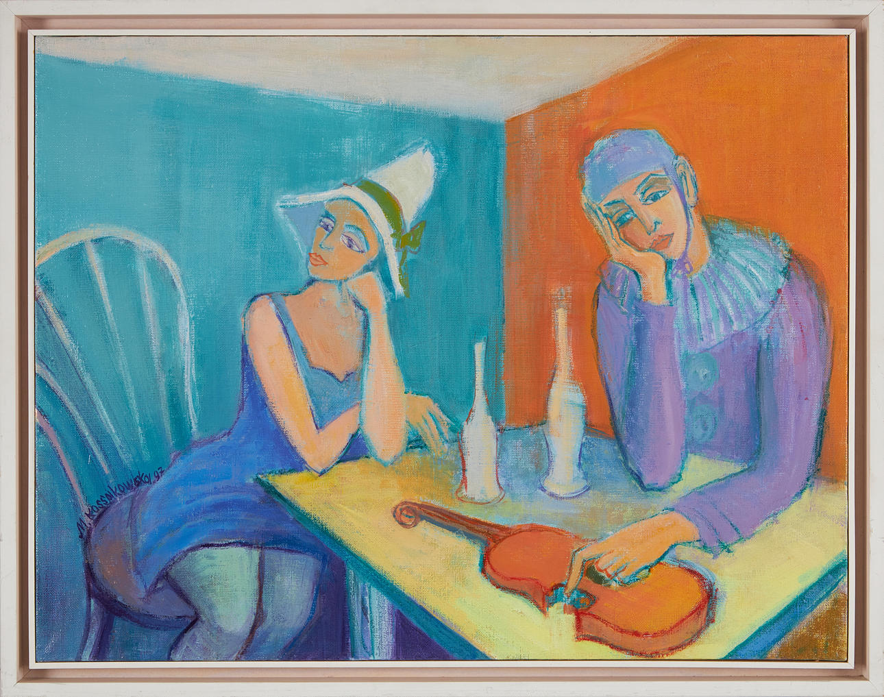 OIDENTIFIERAD KONSTNÄR. Figure composition, signed M Kossakowska, -97.